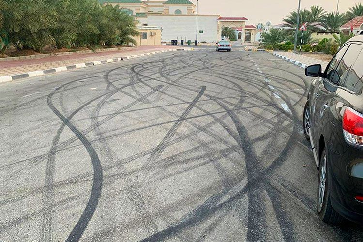 Al Ain Road damaged by reckless driver