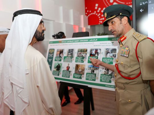 Sheikh Mohammed at Dubai smart police station 
