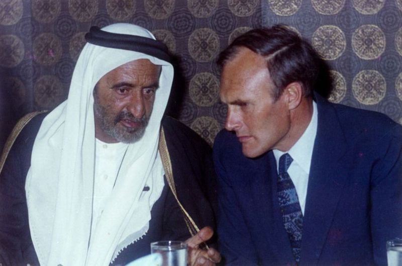 Julian Bullard with Sheikh Rashid