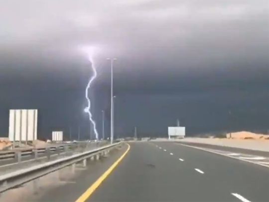 A reader caught this lightning bolt in Ajman on Wednesday, November 20, 2019.