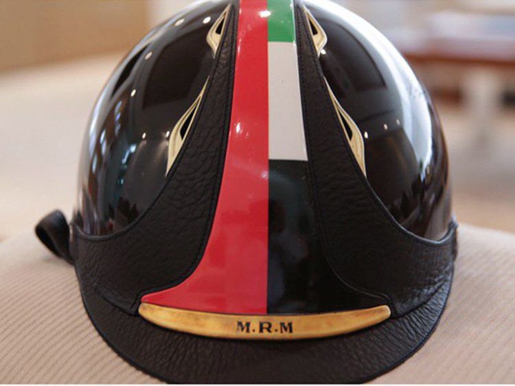 Shaikh Mohammad Bin Rashid's helmet has a world record of it's own