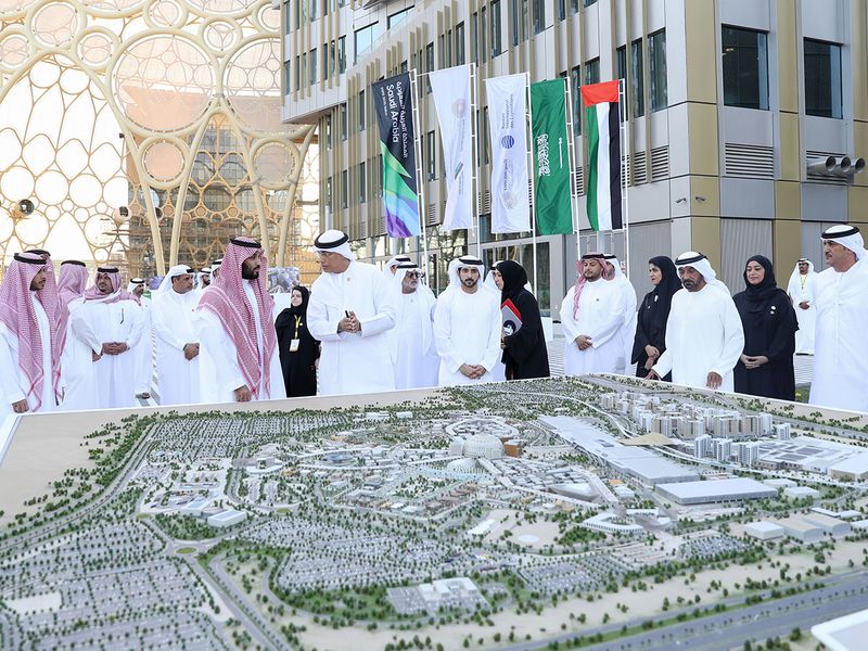 Saudi Crown Prince Mohammed Bin Salman visiting Dubai Expo 2020 site 