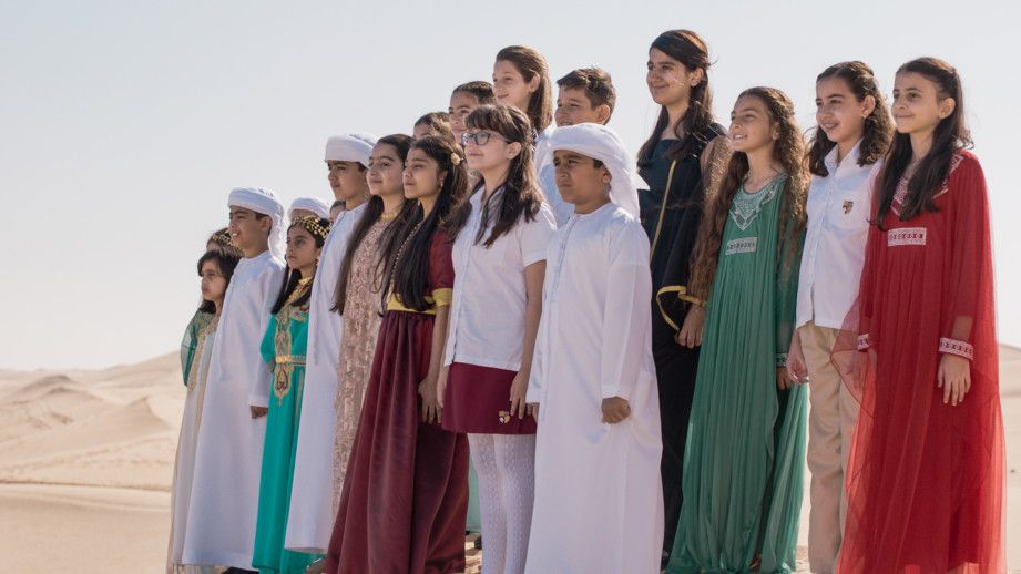 Expo 2020 - National Day Video 2019 - Children from the Raffles World Academy Choir in the Dubai Desert (2)-1575185155432