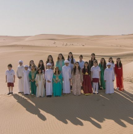 Expo 2020 - National Day Video 2019 - Children from the Raffles World Academy Choir in the Dubai Desert (3)-1575185157440