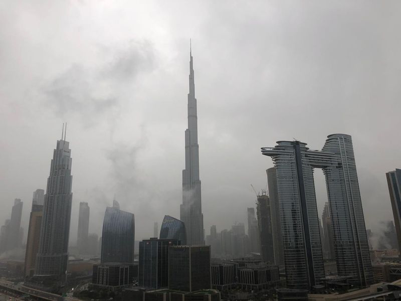 Dubai rain fog