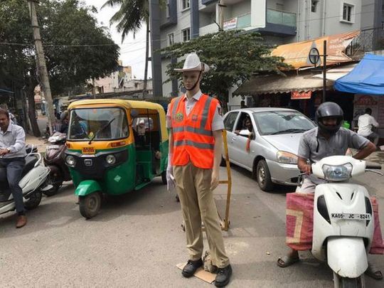 Dummy Police on the streets of Bangalore