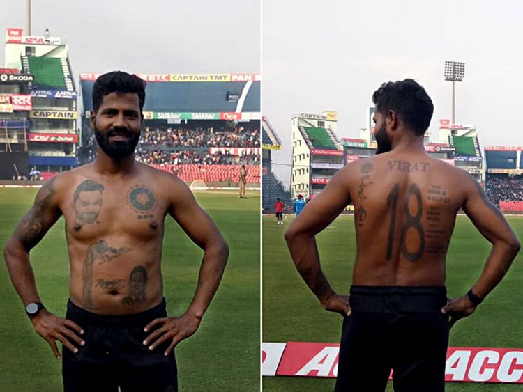 Fan inks 16 tattoos of Virat Kohli on body