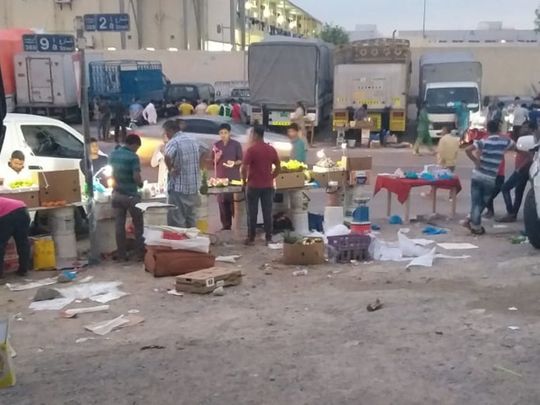 Street vendors in Al Quoz
