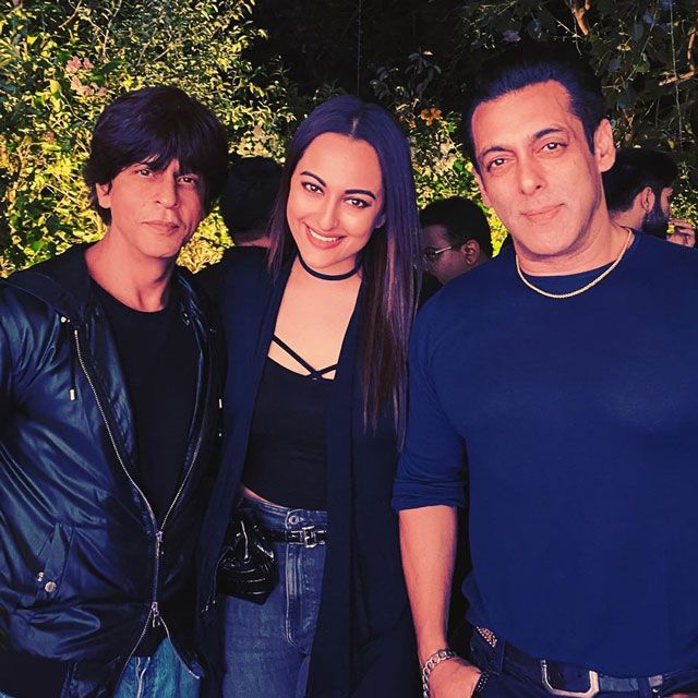 Salman Khan with Shah Rukh Khan and Sonakshi Sinha
