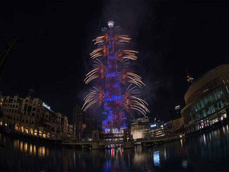 Burj Khalifa fireworks 2020