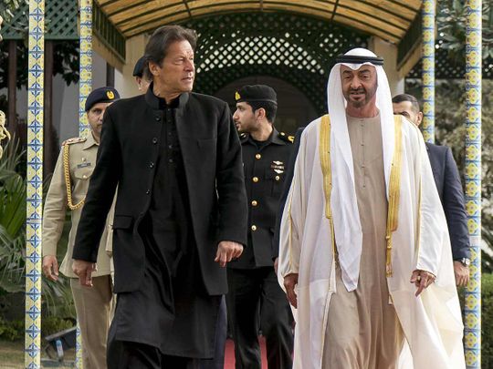 Sheikh Mohamed Bin Zayed is received by Prime Minister Imran Khan