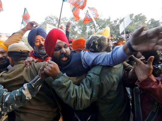 New Delhi Sikh protest