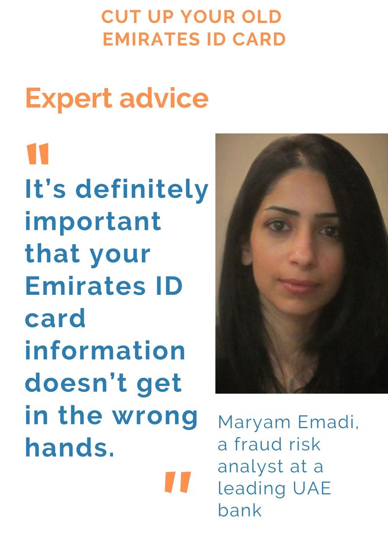 Emirates ID protection cut up