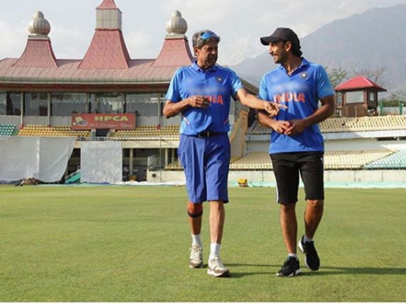 Ranveer seen here taking training sessions and interacting with Kapil Dev in Dharmsala.