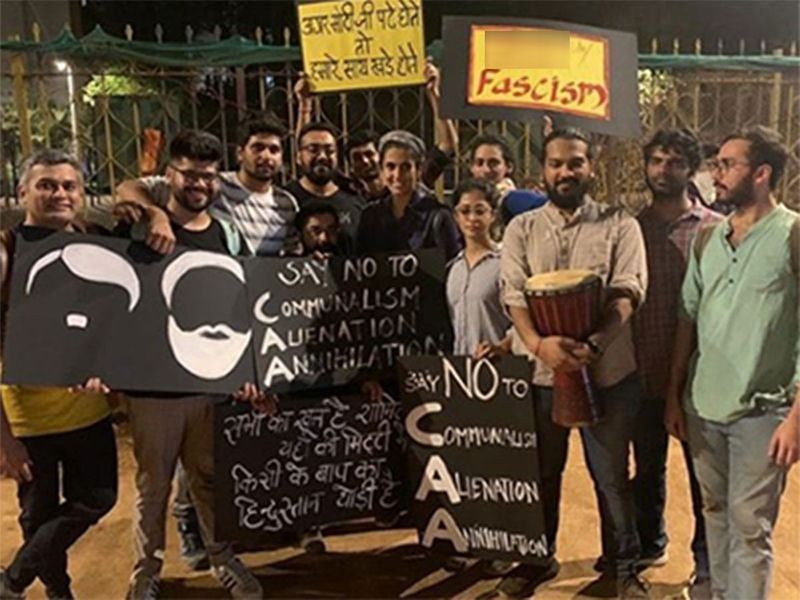 Several Bollywood personalities have come out on the streets here and held peaceful protests against the attack on students of the Jawaharlal Nehru University (JNU). 
