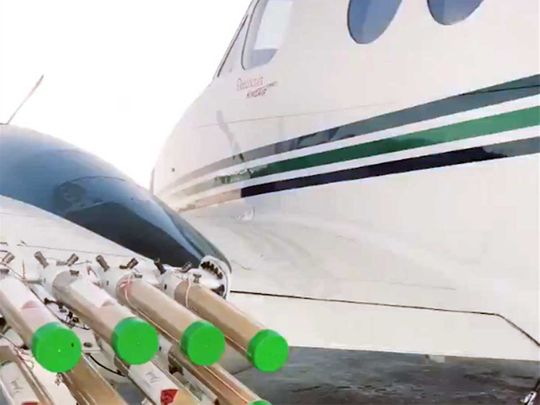 The aircraft that's conducting cloud seeding in the UAE right now