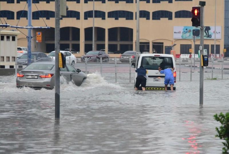 Rain waterlogged Dubai