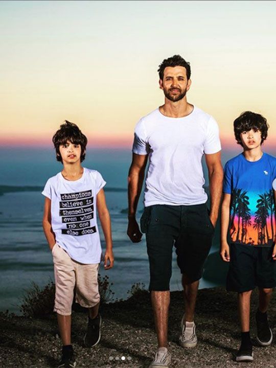Hrithik Roshan with his sons