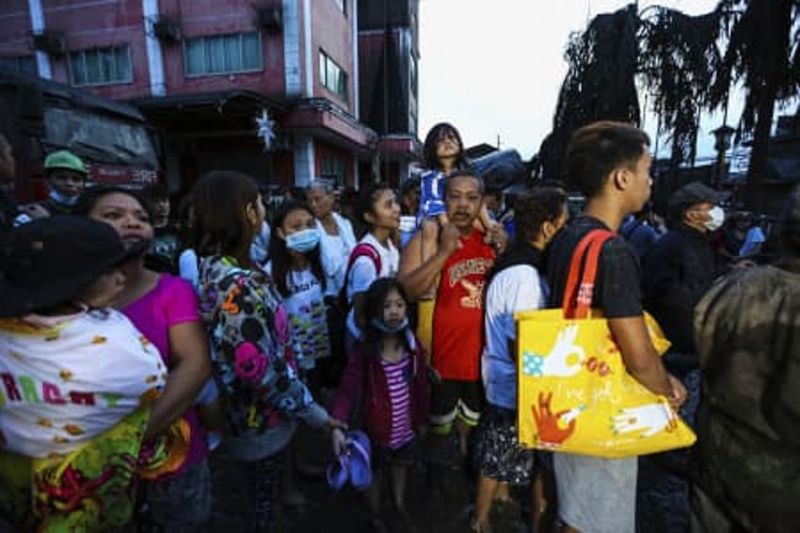 Residents wait to be evacuated 0121