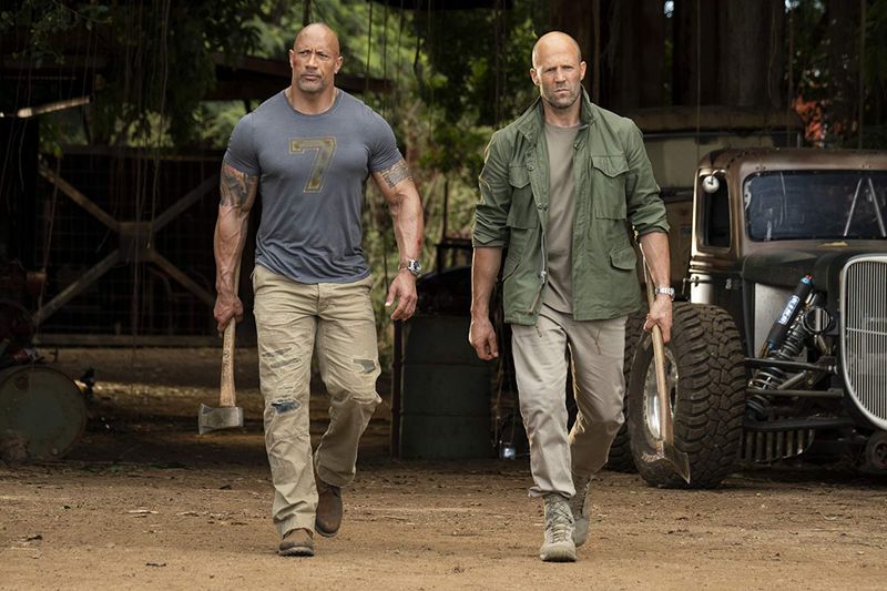 Jason Statham and Dwayne Johnson in Fast & Furious Presents Hobbs & Shaw (2019)-1579442998034