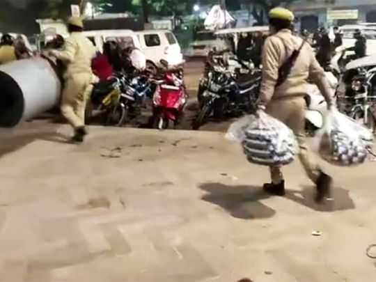 Video of UP police taking away protesters' blankets went viral