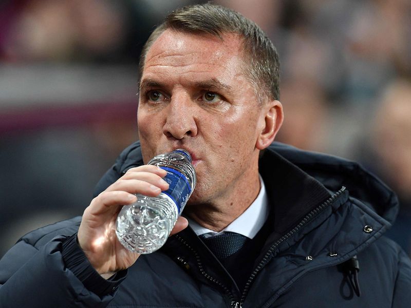 Leicester manager Brendan Rodgers is less than impressed.