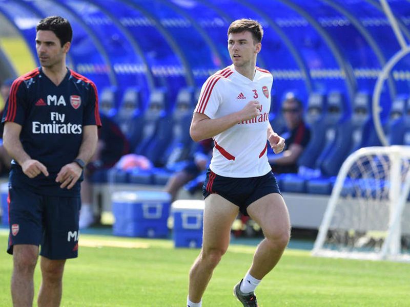 There was good news for Arsenal fans as Kieran Tierney returned to full-time training, under the watchful eye of Arteta