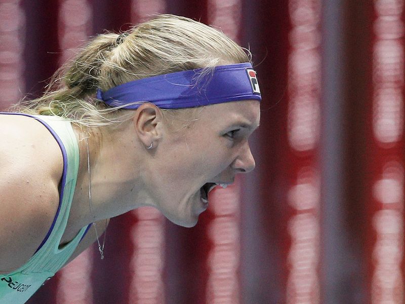 Kiki Bertens reacts during the St. Petersburg Ladies Trophy