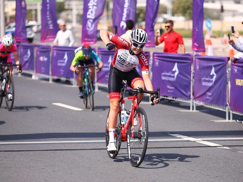 Dutch rider Nicole Steigenga wins Stage 4 of the Dubai Women's Tour