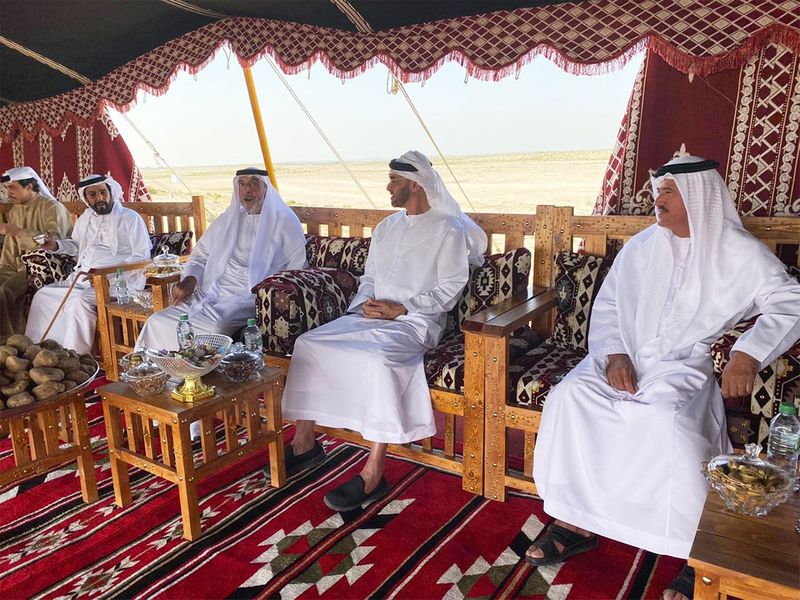 Sheikh Khalifa with Sheikh Mohamed at the Ghanadha Forest Reserve