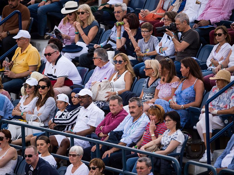 The stands were packed as Muguruza's match against Brady went to a deciding set