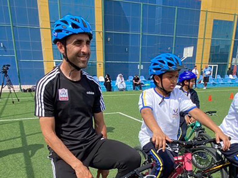 UAE Team Emirates riders Fernando Gaviria and Maximiliano Richeze 