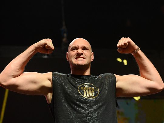 Tyson Fury at the weigh-in