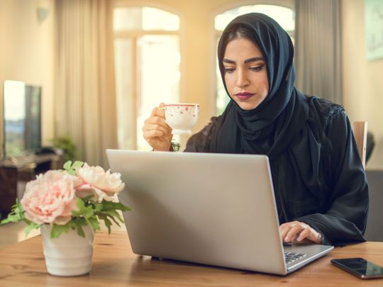 Emirati national working from home 