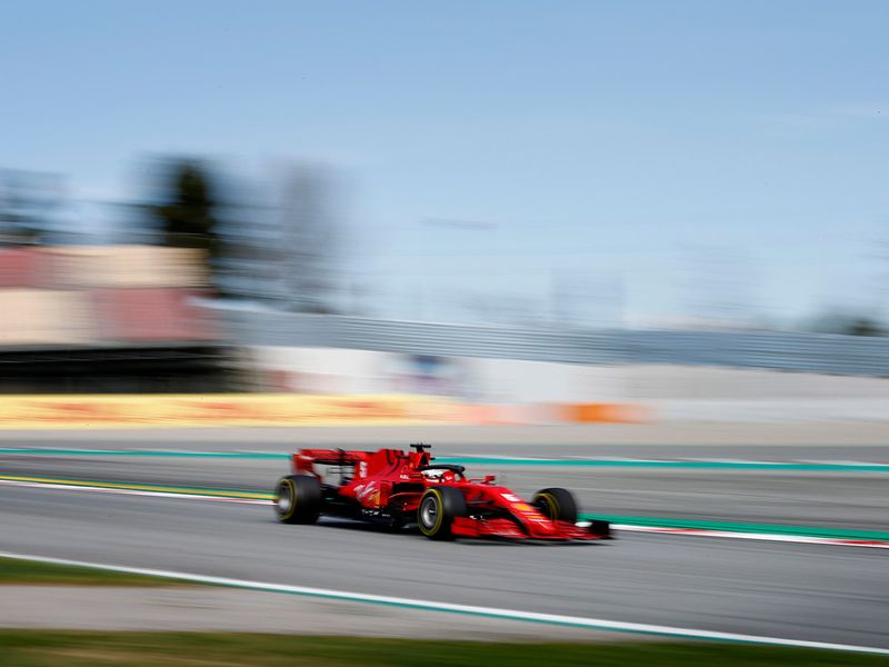 Sebastian Vettel during pre-season testing in Spain