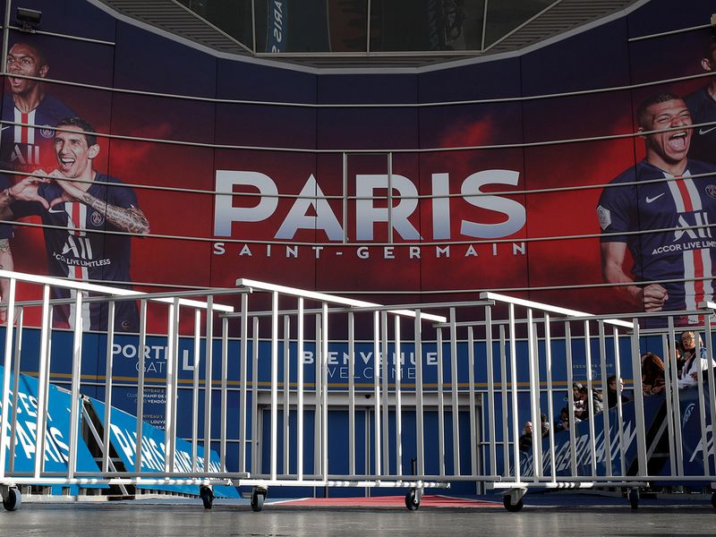 Soccer Football - Ligue 1 - Paris St Germain v Dijon - Parc des Princes, Paris, France - February 29, 2020  General view of the entrance outside the stadium, closed due to coronavirus precaution by PSG organisation, before the match. REUTERS/Gonzalo Fuentes  REFILE - ADDING INFORMATION