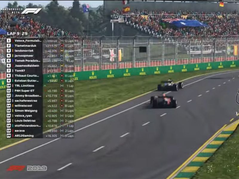 Action from the virtual race