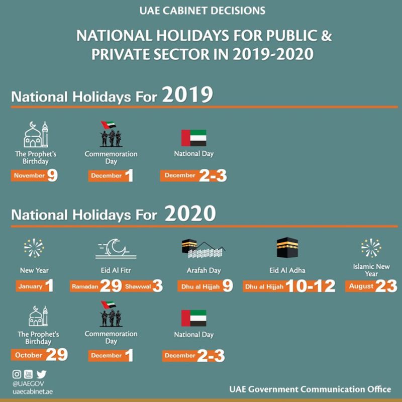 Government approved public holidays