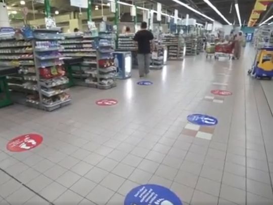 Floor signs supermarkets