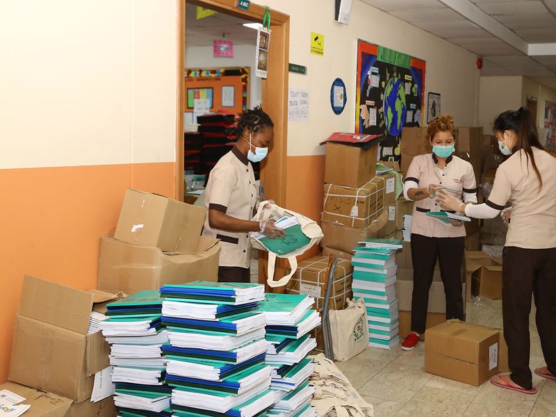 UAE school deliveries in hazmat suits
