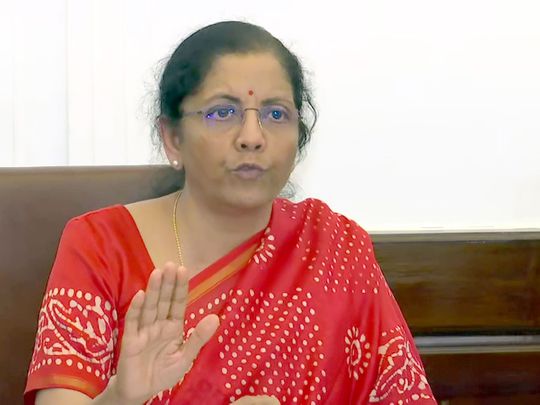 India's  Finance Minister Nirmala Sitharaman