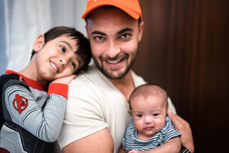 Aayush Sharma and his kids