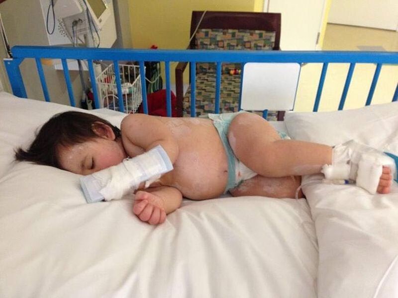 BC 10-month-old Karim at hospital in Dubai