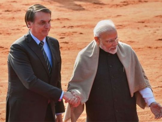 PM Narendra Modi with Brazil's President Javier Bolsonaro