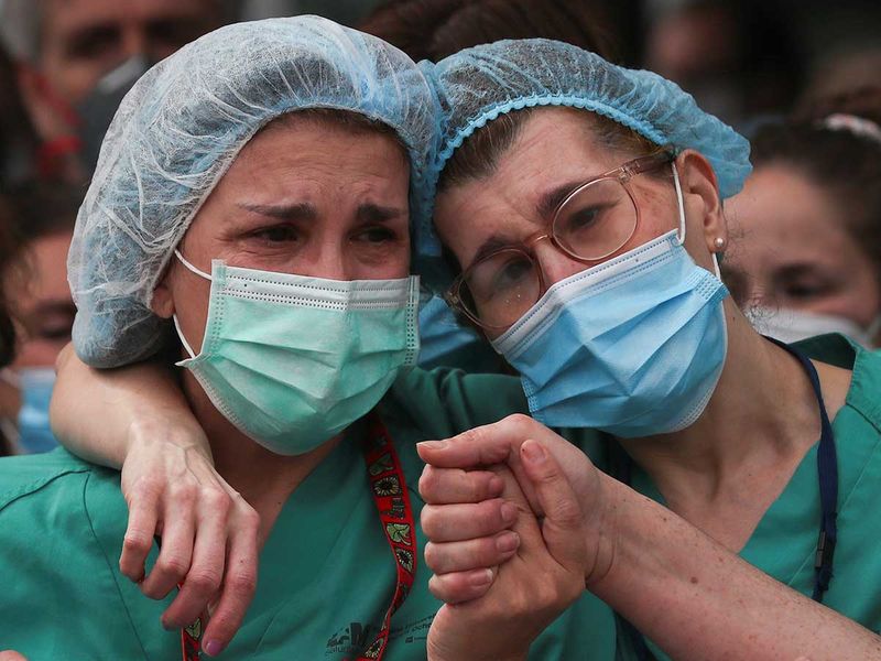 Spain health workers coronavirus