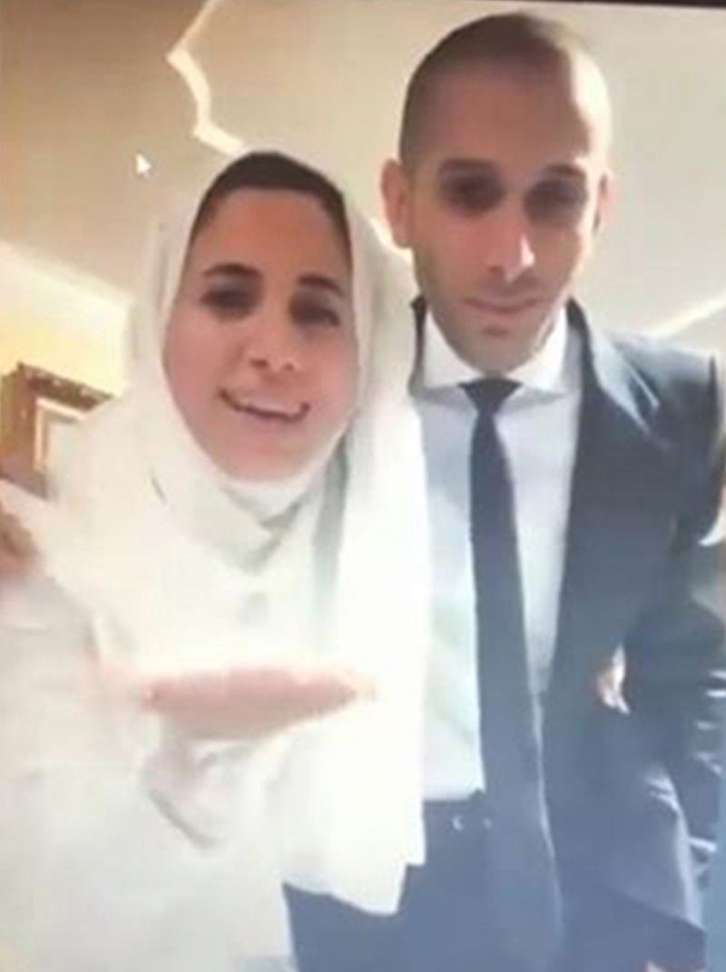 A still from the couple's virtual wedding in Dubai.