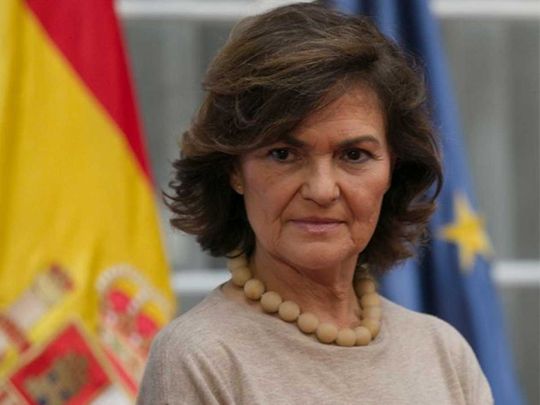 Spain's Deputy Prime Minister Carmen Calvo