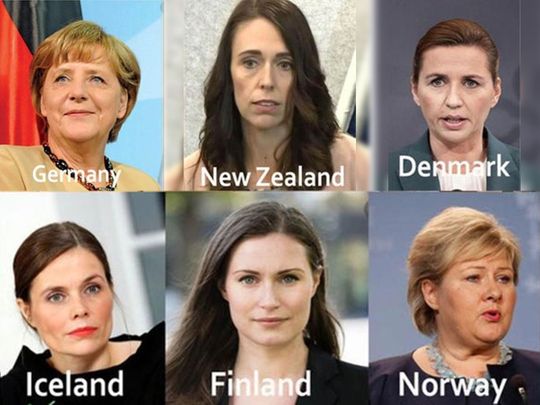 A collage of women leaders was shared by social media users.