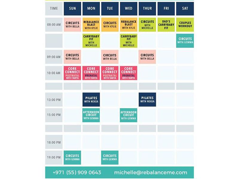 BC Rebelance live online class timetable