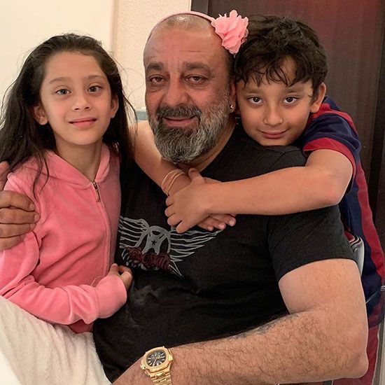 Sanjay Dutt and 9-year-old twins Shahraan and Iqra